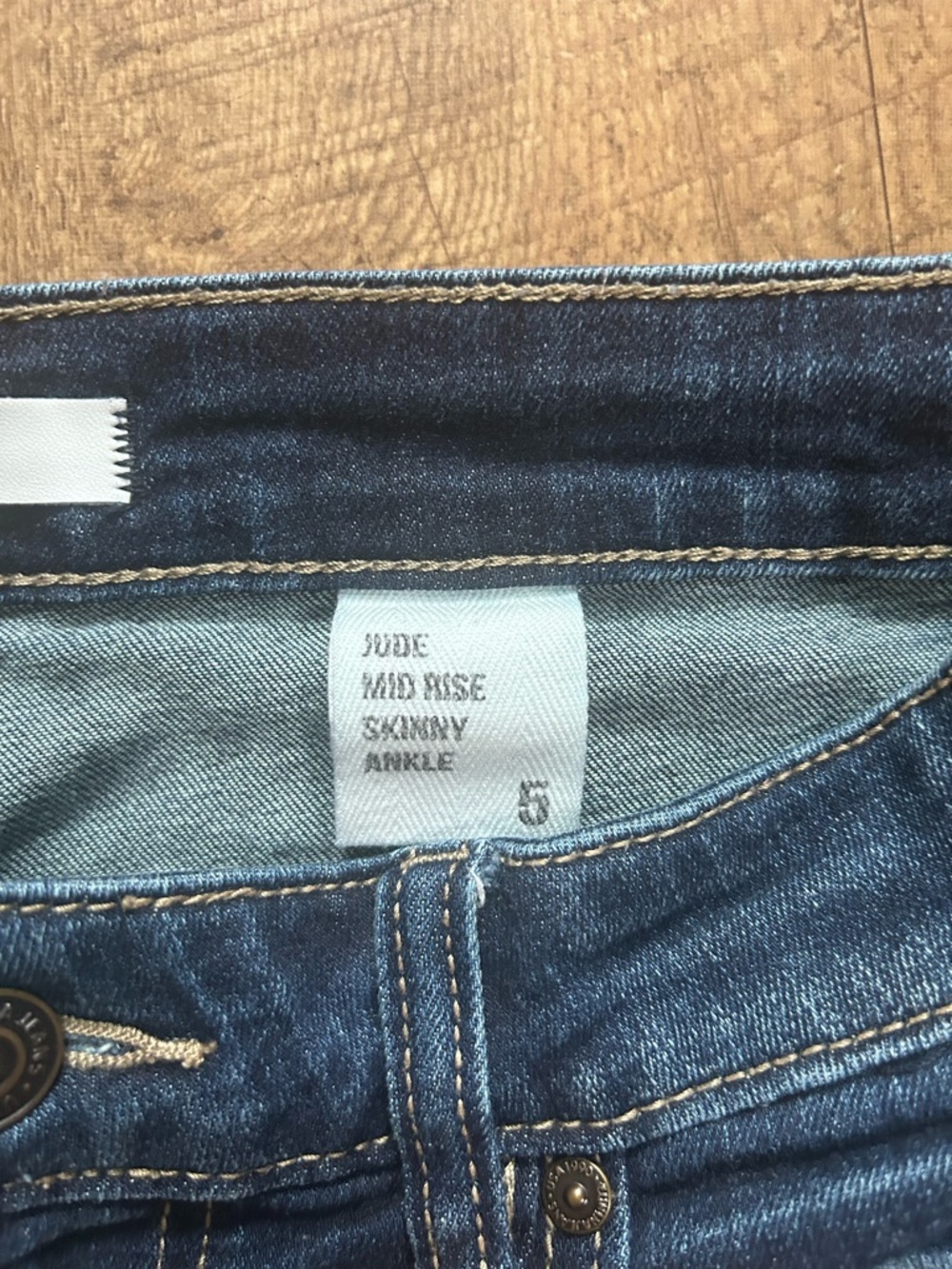 Eunina “Jude” Ankle Skinny Jeans Size 5 Mid Rise Dark Wash Stretch Denim - Picture 8 of 14